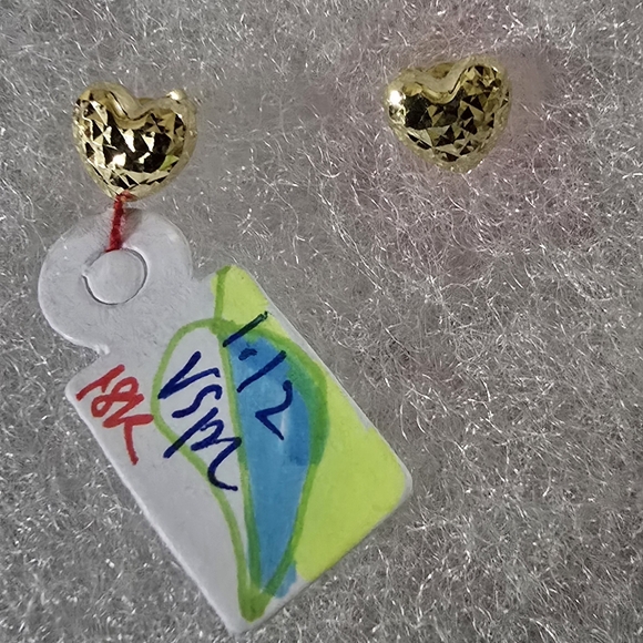 Stamp 750 Earring 18k Solid Gold. - Picture 7 of 7